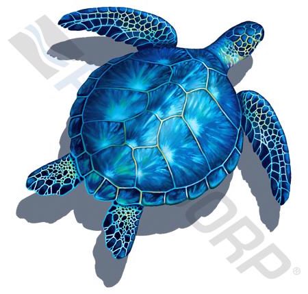18" BLUE SEA TURTLE W/ SHADOW