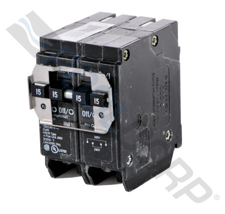 DUAL BREAKER 2 POLE 15/15 AMP