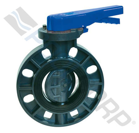 8" BFV PVC/EPDM BLUE LEVER HDL